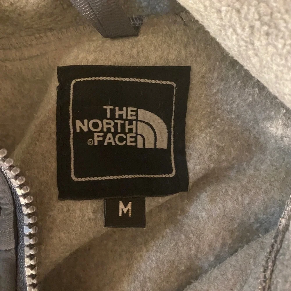 The North Face Gray Fleece Full Zip Jacket Mens Medium Gray Two Tone